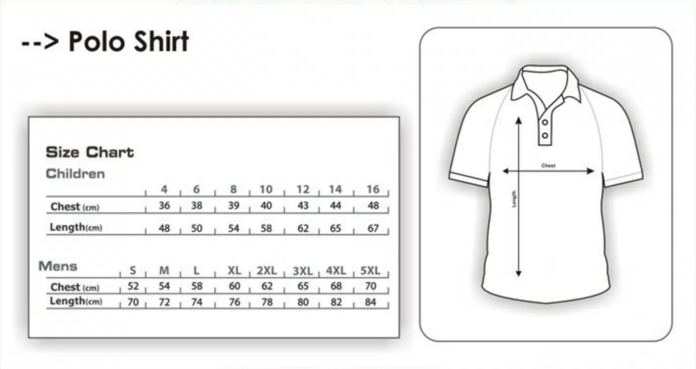 Men Polo Shirt Sizes