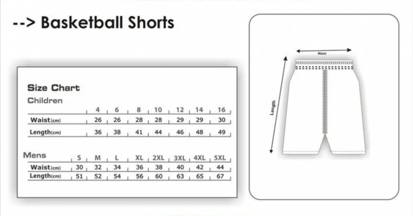 Basketball Short Sizes