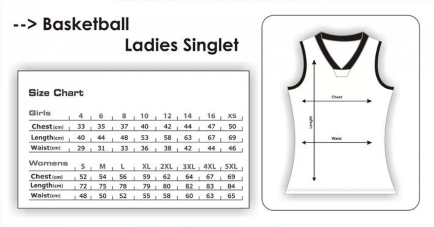 Ladies Basketball Sizes