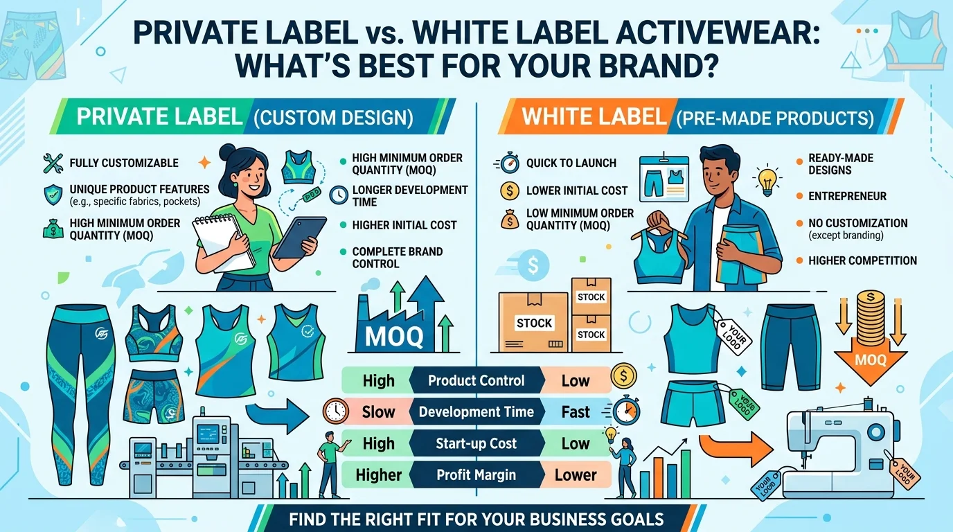 Private Label vs. White Label Activewear: What's Best for Your Brand?