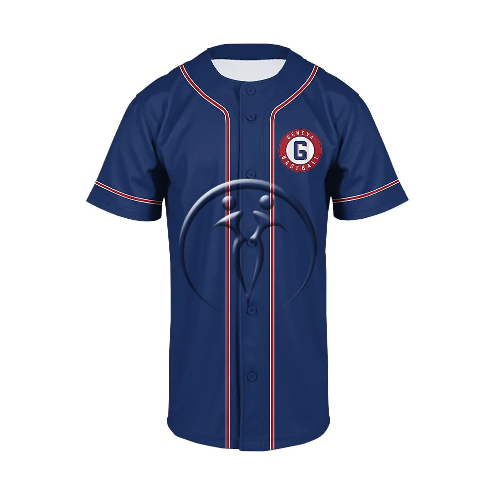 Custom Full Button Short Sleeve Baseball Jerseys