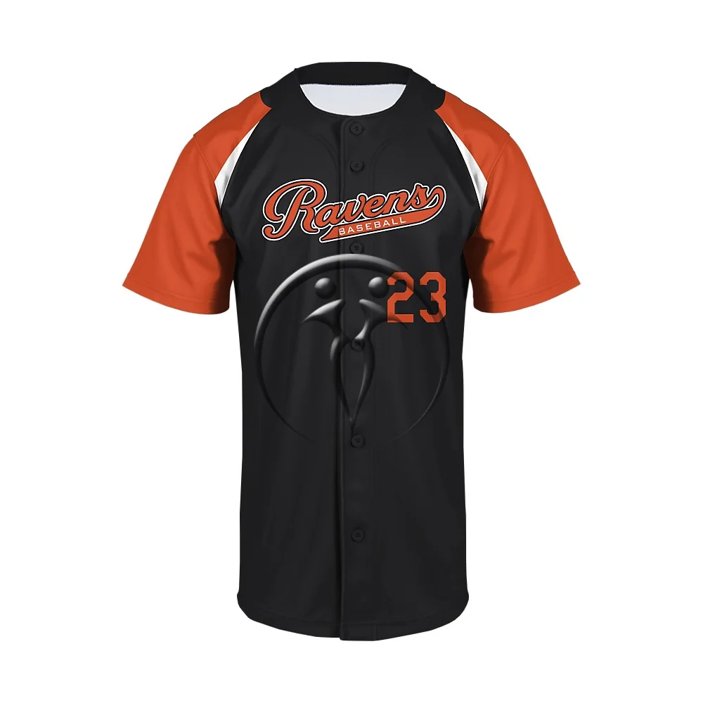 Custom Full Button Short Sleeve Baseball Jerseys