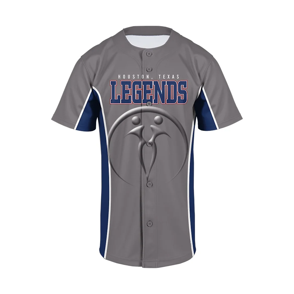 Custom Full Button Short Sleeve Baseball Jerseys
