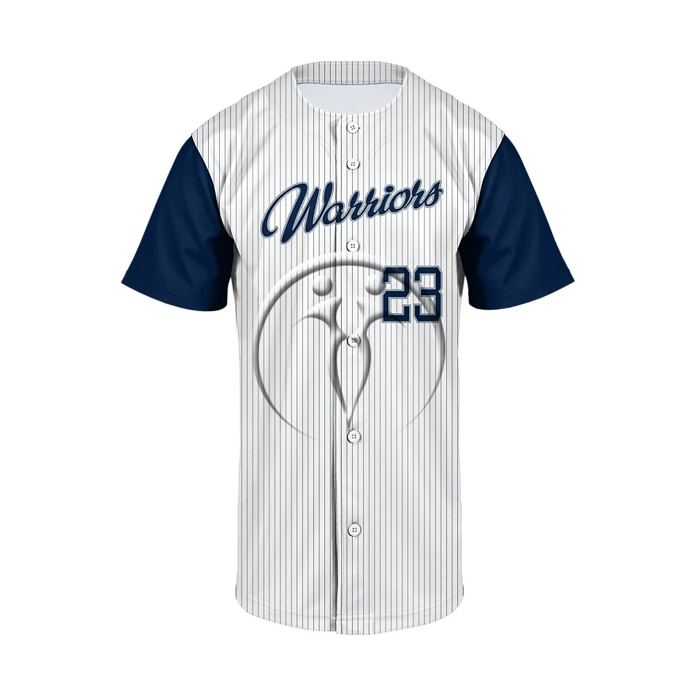 Custom Full Button Short Sleeve Baseball Jerseys