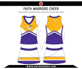 Sublimated Cheerleading Sleeveless Shirt and Skirt - Premium Custom Cheerleading | Bays Sports