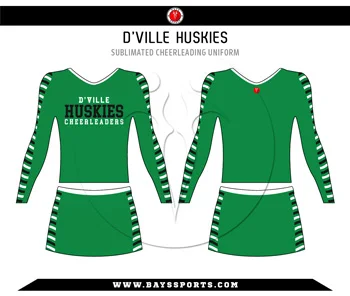 Sublimated V Neck Long Sleeve Cheer Uniform - Premium Custom Cheerleading | Bays Sports